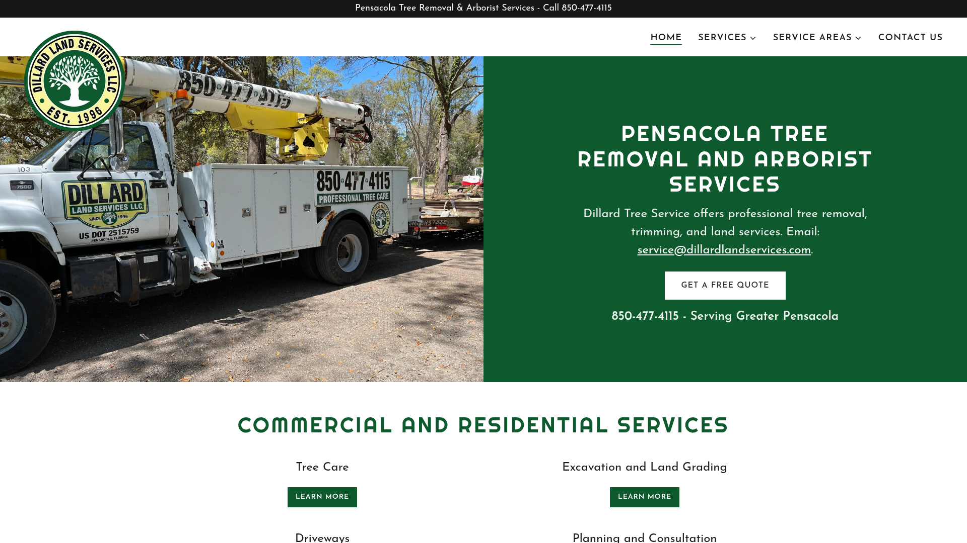 Dillard Land Services website preview